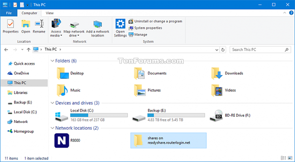 Remote drives in Windows
